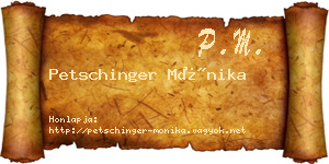 Petschinger Mónika névjegykártya
